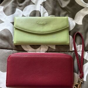 Green and Red wallet (BOTH ARE $10)